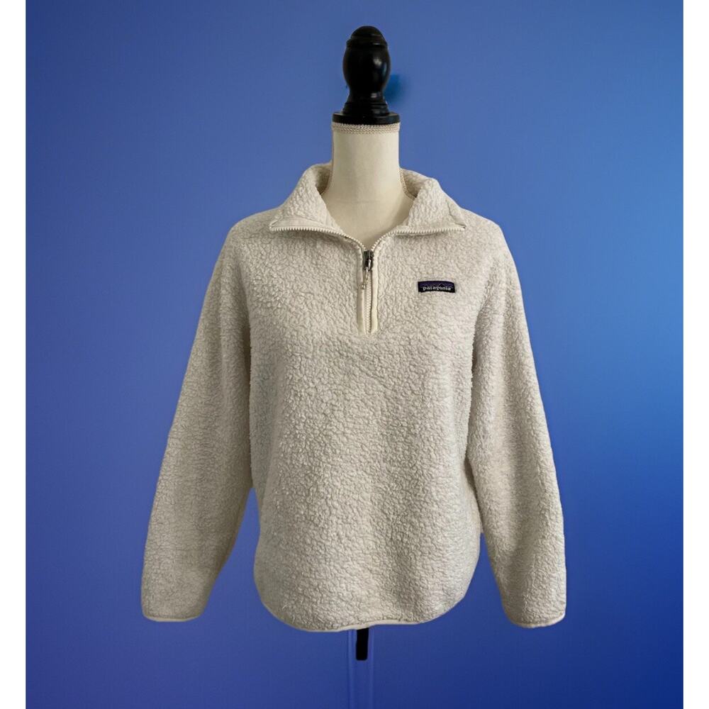 Women’s Men’s Patagonia Los Gatos White 1/4 Zip Teddy Sherpa Fleece Size Small